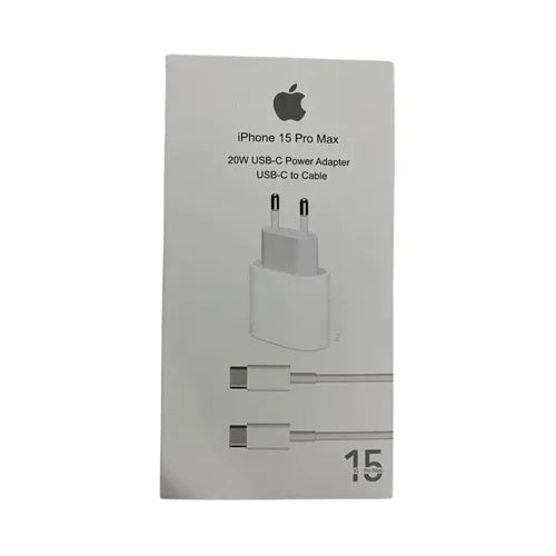 Carregador Completo Fonte + Cabo Apple Tipo C para Tipo C - 1 metro