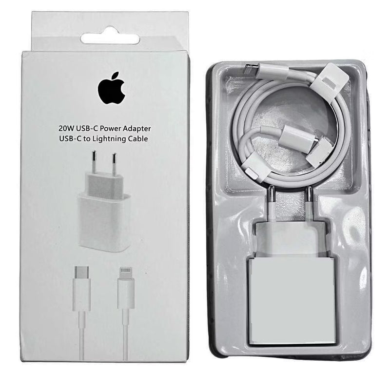 Carregador completo Fonte + Cabo Carregador Apple Lightning para USB-C - 1 metro
